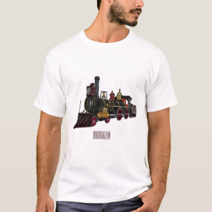 Steam locomotive cartoon illustration T-Shirt