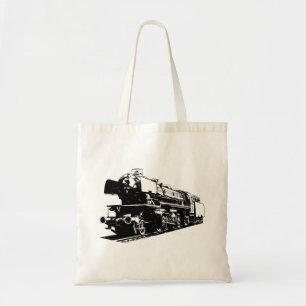 Steam Locomotive - High Contrast Tote Bag