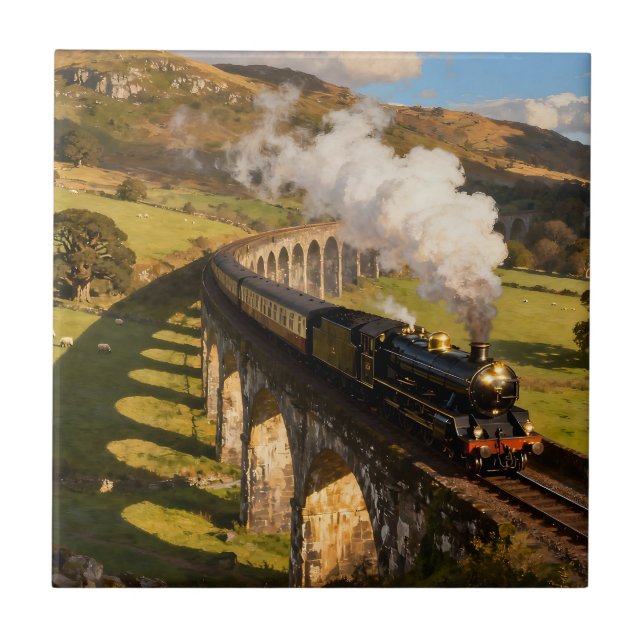 Steam Locomotive on Viaduct Tile (Front)