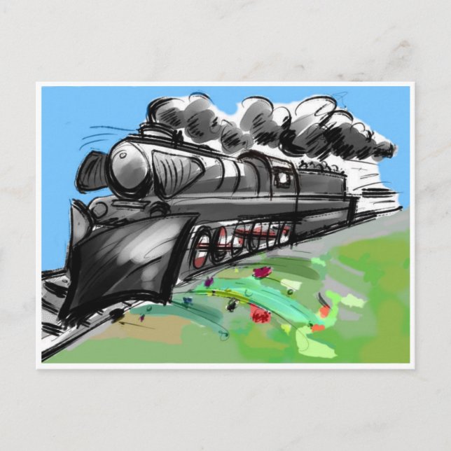 steam locomotive postcard (Front)