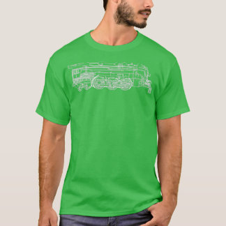 Steam Locomotive Railroad Train Lines 1 T-Shirt
