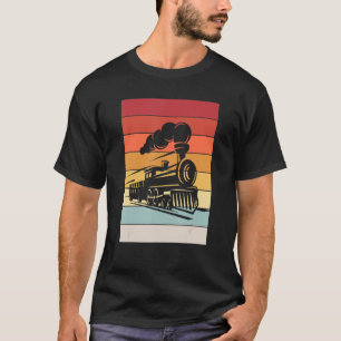 Steam Locomotive Retro I Model Railroad Railwayman T-Shirt