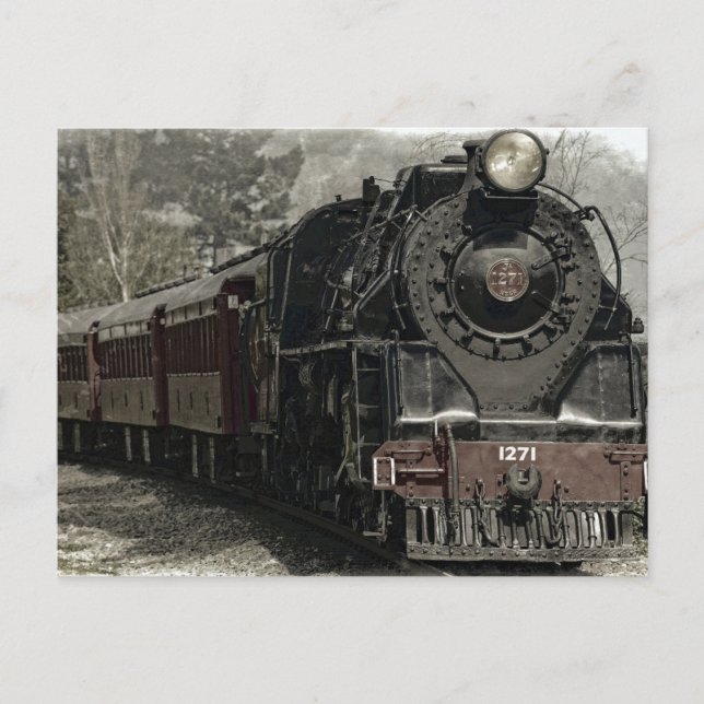 Steam Locomotive Train Postcard (Front)
