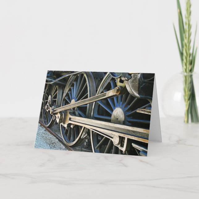 Steam Locomotive Trains Back On Track Get Well Card (Front)