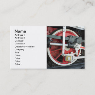 Steam locomotive wheels business card