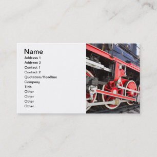 Steam locomotive wheels business card