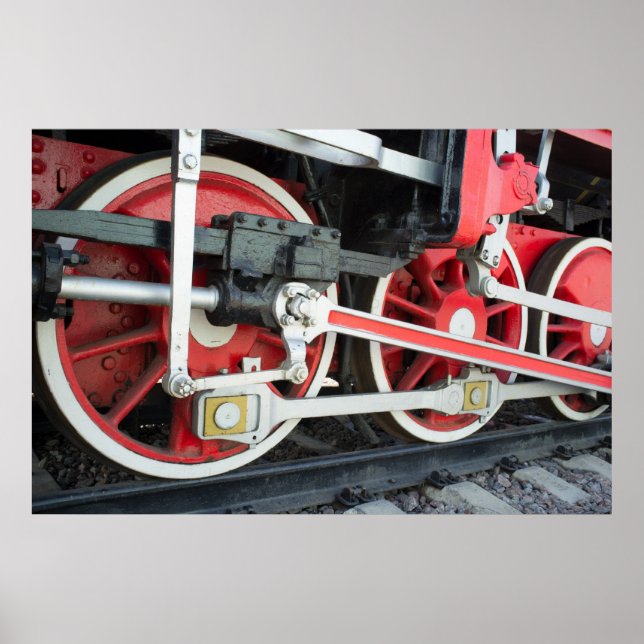Steam locomotive wheels poster (Front)
