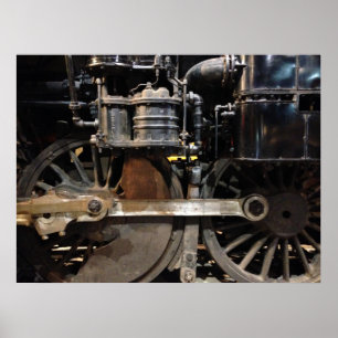 Steam Locomotive Wheels Poster