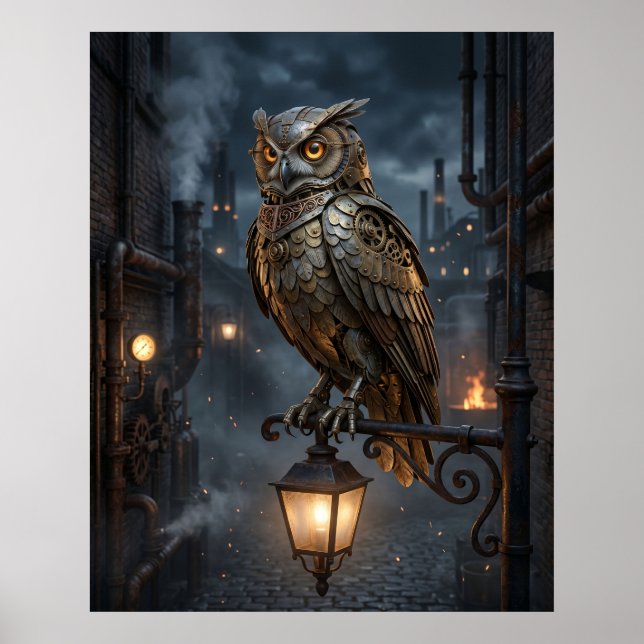 Steam Owl Lantern Poster (Front)
