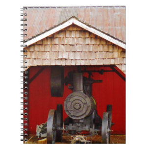 Steam powered Antique Tracter Spiral Notebook