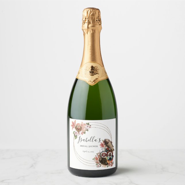 Steam Punk Bridal Shower Sparkling Wine Label (Front)