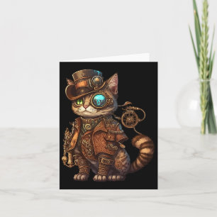 Steam Punk Cat Kitten Kitty Steampunk  Card
