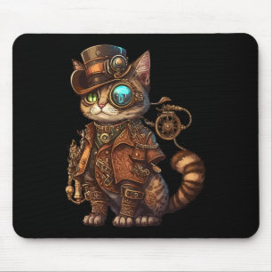 Steam Punk Cat Kitten Kitty Steampunk  Mouse Pad