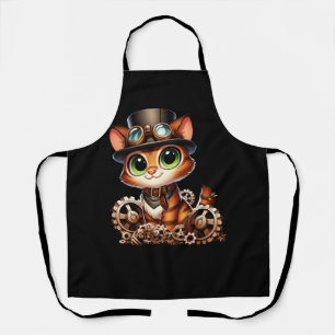 Steam Punk Cat Lover Kitten Kitty Steampunk Scienc Apron