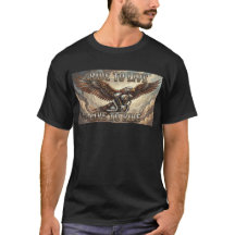 Steam Punk Eagle and V Twin Ride to Live Biker Tee