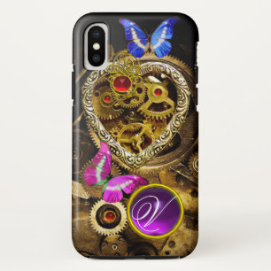 STEAM PUNK HEART,GEARS,GEMS,BUTTERFLIES MONOGRAM Case-Mate iPhone CASE