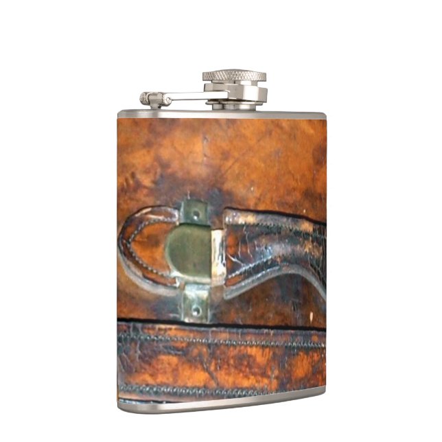 Steam-punk Vintage Antique Steamer-trunk Hip Flask (Right)