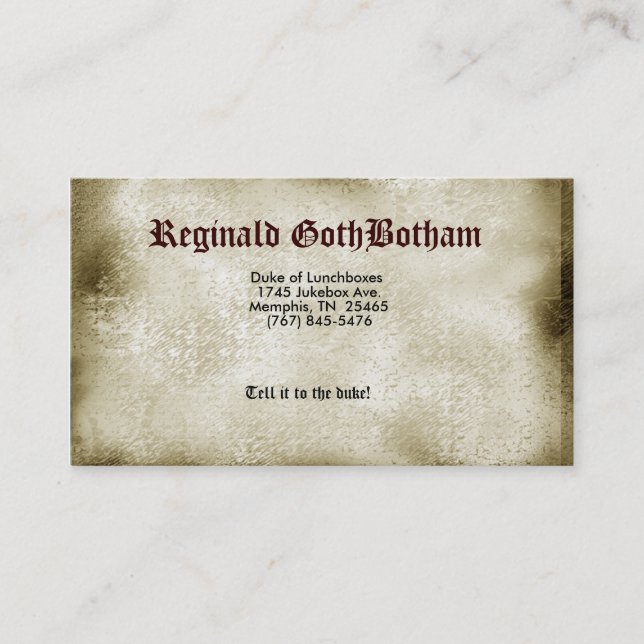 Steam Punked Business Card (Front)