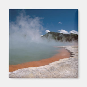 Steam rising from Champagne Pool at WAI-O-TAPU Magnet
