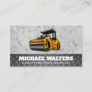 Steam Roller   Construction Vehicle Business Card
