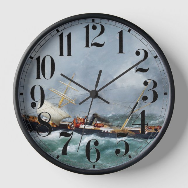 Steam sailing ship Finsbury 1881 Clock (Front)