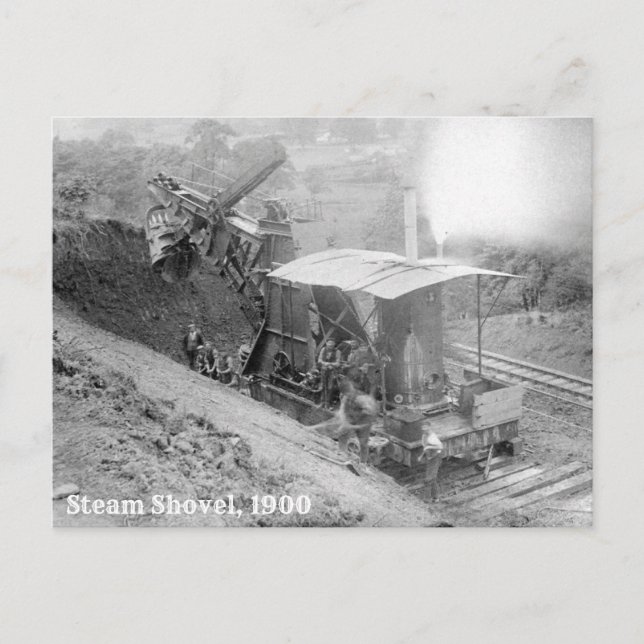 Steam Shovel, 1900 Postcard (Front)