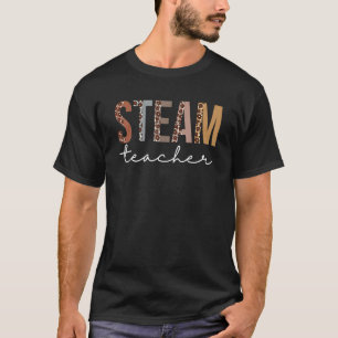 Steam Teacher Leopard Appreciation Back To School T-Shirt