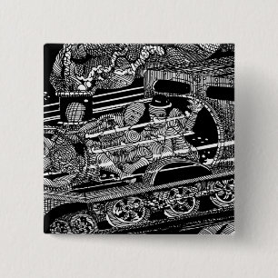 STEAM TRAIN 15 CM SQUARE BADGE