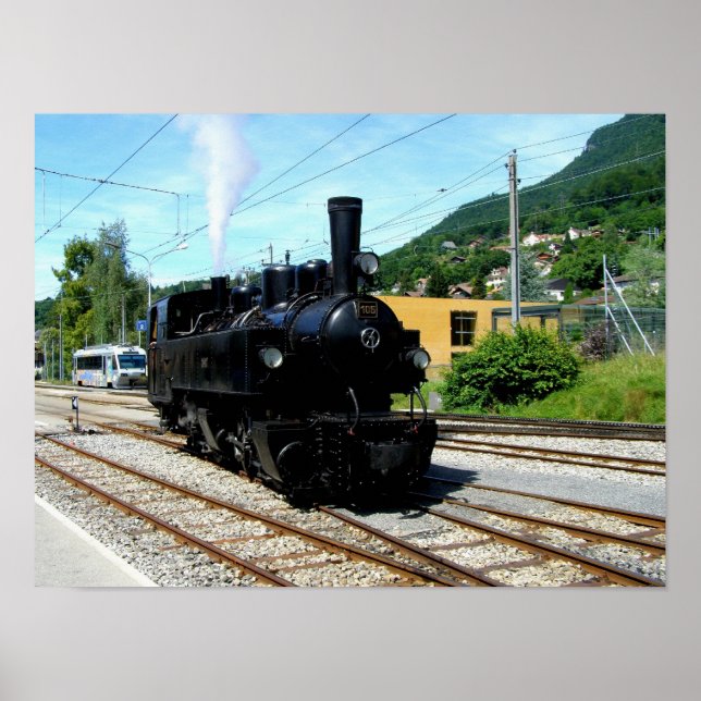 Steam train at Blonay Poster (Front)