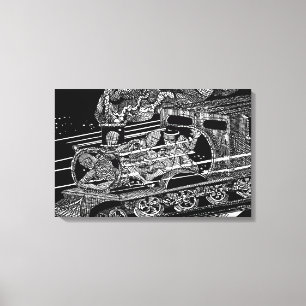 STEAM TRAIN BY BARRY COOKE CANVAS PRINT