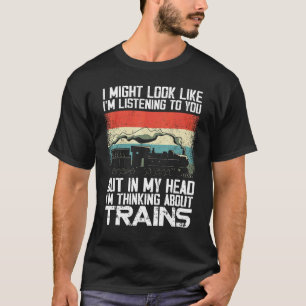 Steam Train Driver Trainspotting Locomotive Vintag T-Shirt