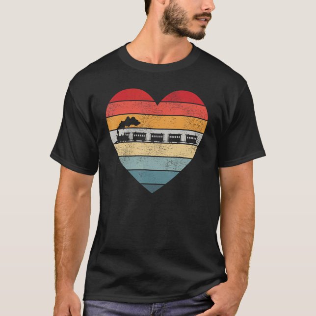 Steam Train Driver Trainspotting Locomotive Vintag T-Shirt (Front)