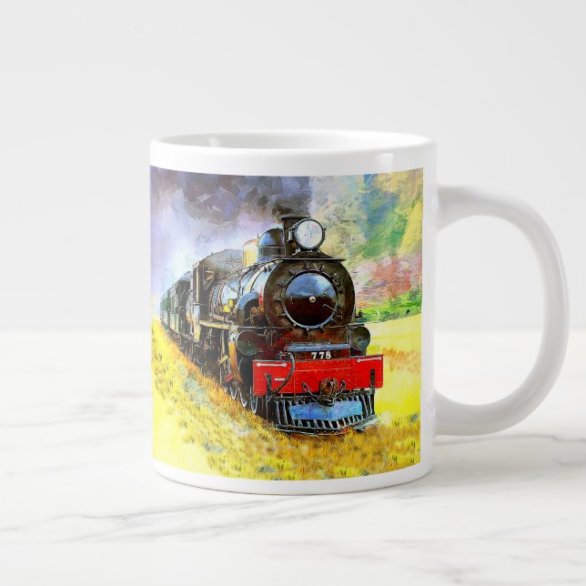 Steam Train Engine Locomotive 778 Large Coffee Mug (Right)