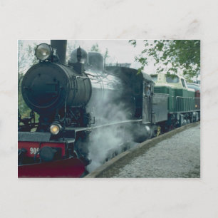 Steam train excursion postcard