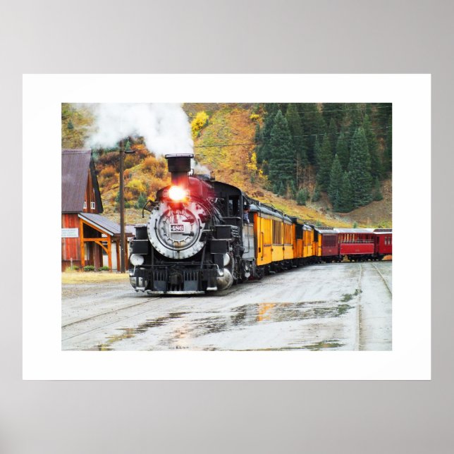 Steam train in Silverton Poster (Front)