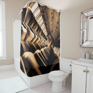 Steam Train Interior  Shower Curtain