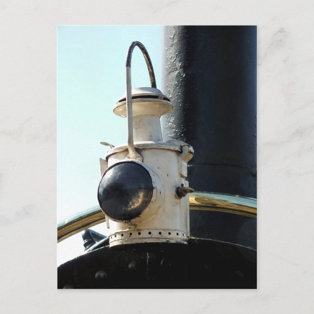 STEAM TRAIN LAMP POSTCARD (Front)