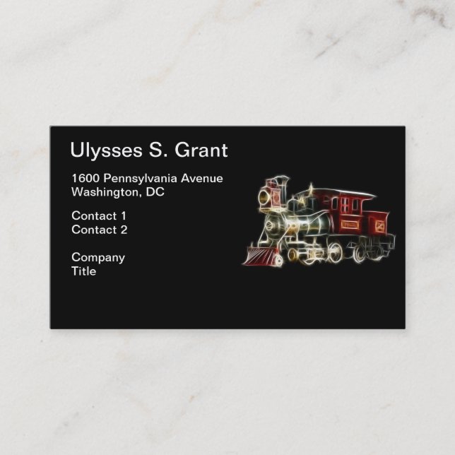 Steam Train Locomotive Engine Business Card (Front)