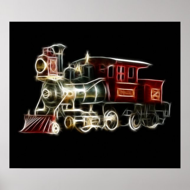 Steam Train Locomotive Engine Poster (Front)