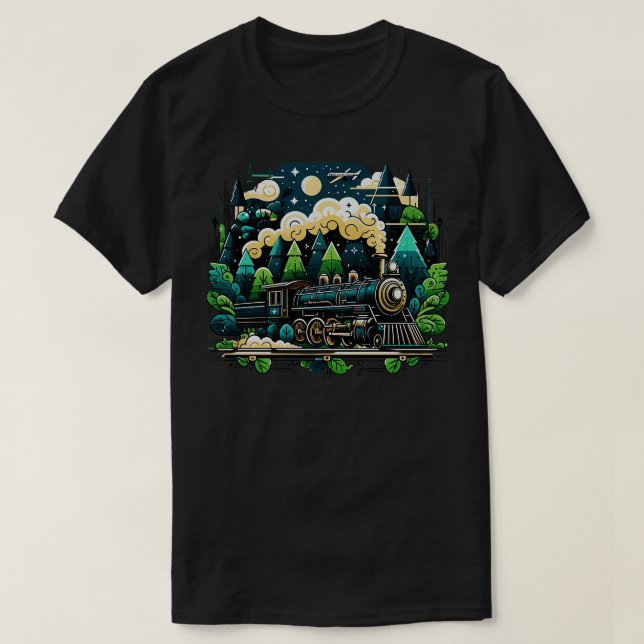 Steam Train Locomotive Engineer Railway Men Women  T-Shirt (Design Front)