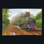Steam Train Locomotive Railway Enthusiast Art Tea Towel<br><div class="desc">The perfect gift for Railway enthusiasts everywhere! A cool selection of gift items featuring Steam Locomotive Artwork designed especially for Train-lovers.</div>