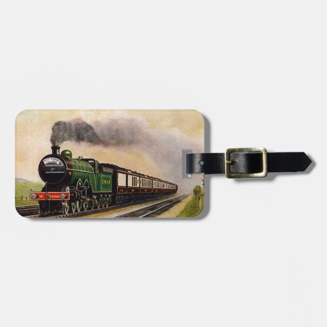 Steam Train Luggage Tag. Tag (Front Horizontal)