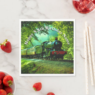 Steam Train Man's Birthday Party Napkin