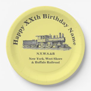 Steam Train Man's Birthday Party Paper Plate