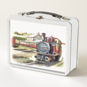 STEAM TRAIN  METAL LUNCH BOX