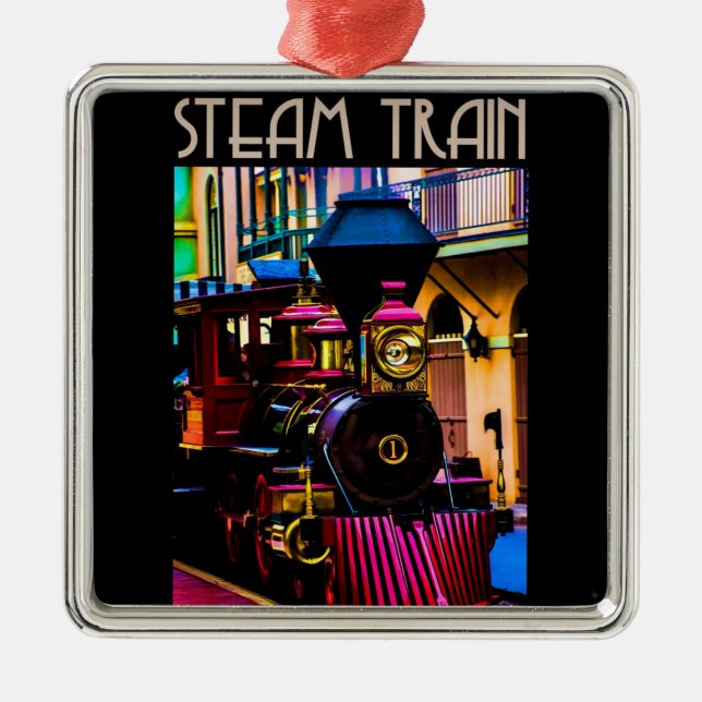 Steam Train Metal Tree Decoration (Front)