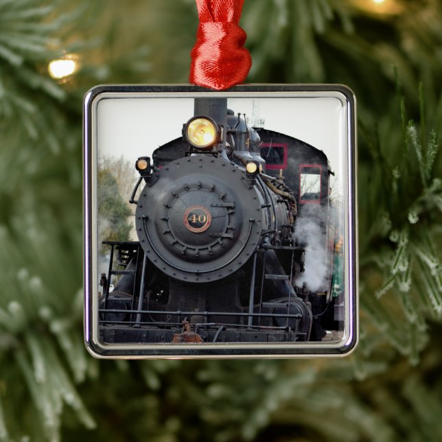 Steam Train Metal Tree Decoration (Tree)