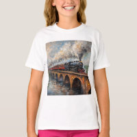 Steam Train on a Bridge - Oil Painting