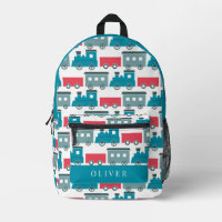Steam Train Pattern Blue & Red Boy