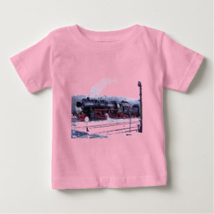 steam train railway locomotive station engine baby T-Shirt